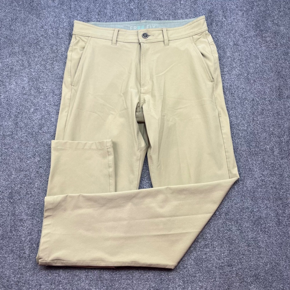 Free Fly Mens Nomad Pants 30x31 Khaki Tan Stretch Performance Outdoor Trousers